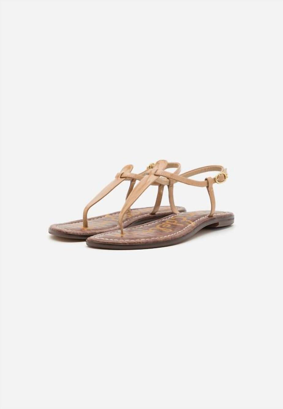 NEW SAM EDELMAN women's gigi thong sandal in almond